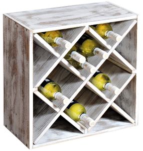 KESPER Weinflaschenregal, Paulownia, weiß 50 x 50 x 25 cm 69247