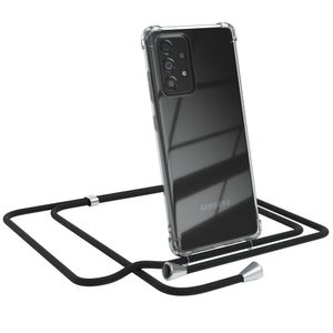 EAZY CASE Handykette kompatibel mit Samsung Galaxy A52 / A52 5G / A52s 5G Kette Handyhülle mit Umhängeband Handykordel Schutzhülle Silikon Schwarz