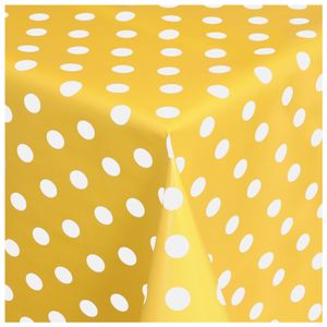Moderno® Wachstuch Tischdecke Rund 138cm Gartentischdecke abwaschbar Punkte Motiv in Gelb