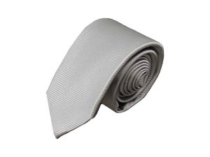 PB Pietro Baldini Krawatte für Herren aus 100% Seide - handgefertigt in Italien - 150 x 7 cm - grau