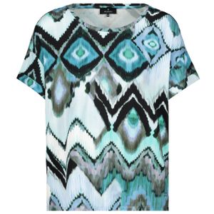 Monari Damen T Shirt mit Ikat Muster fresh mint gemustert 40
