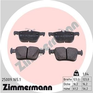 ZIMMERMANN Bremsbeläge Hinten (25009.165.1) für VW Touran Audi Q2 Passat B8 A3