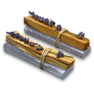 LAVISA Smudge Sticks: Selenit & Palo Santo mit Lavendel-Duft (2 Stück)