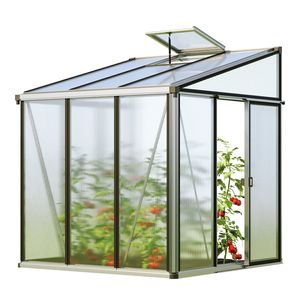 GFP Gewächshaus Anlehngewächshaus Ella 33 - Aluminium - 199x194 cm - 16 mm Polycarbonat-Platten