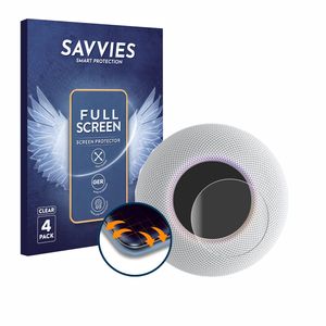 4x Savvies Flex Full-Cover Schutzfolie für Apple HomePod mini Full-Screen 3D Curved Transparent