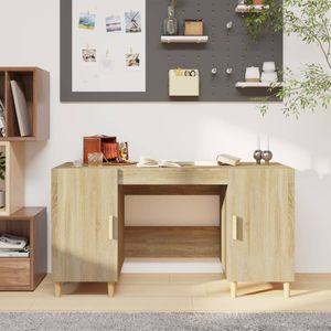 Schreibtisch Sonoma-Eiche 140x50x75 cm Holzwerkstoff , Schreibtische Design 2024