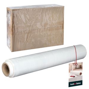 KOTARBAU® Wickelfolie Stretchfolie 1,5 kg | L 285 m B 50 cm |Transparent Strechfolienrolle Stretchfolie transparent Folie Verpackungsfolie transparent Umzugsfolie für Möbel Packfolien Stretch Film