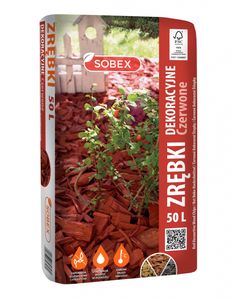 Dekorative Holzhackschnitzel Rot zur Gartendeko und Beetgestaltung Sobex 50 L