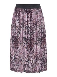 Damen Jacqueline de Yong Rock Jersey Plissee Skirt Knie Lang Elegant Leo Muster Stretch Bund JDYBOA, Farben:Lila, Größe:38