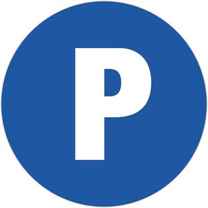 Exacompta 67105E Hinweisschild PP, nicht selbstklebend, Privatparkplatz 30 cm - Blau