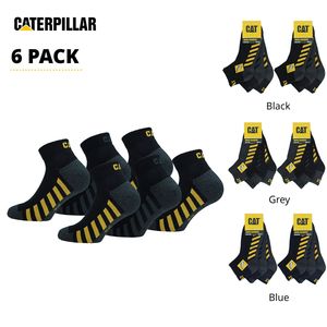 Caterpillar 6 Paar Socken / Arbeitssocken / Arbeitssneaker Frottee-Einlegesohle Baumwolle Schwarz 4346
