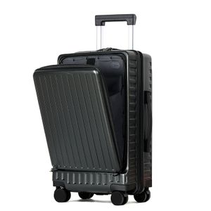 Mofut 20" Reisekoffer, HartschalenKoffer,Wasserdicht PC Handgepäck, Diebstahlsicherer Passwort-Trolley mit Laptopfach, 4 leise TPE-Flugzeugräder