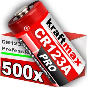 500er Pack CR123 / CR123A Lithium Hochleistungs- Batterie für professionelle Anwendungen - Neueste Generation