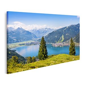 Leinwand-Bilder Wandbild Canvas Kunstdruck 125x50 Gebirge Wald See Landschaft 