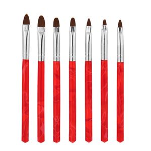 BQAN 7pcs Profi UV Gel Pinsel Set Nail Art Malerei-Bš¹rsten-Feder-Satz-Nagel Sculpturing Pen Kit DIY Nagel-Werkzeuge Nylonbš¹rste Haar Red
