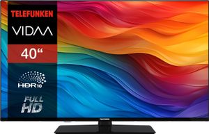 Telefunken Fernseher 40 Zoll Smart TV VIDAA XF40VP750M - Full HD Fernseher, HDR TV mit Triple-Tuner