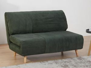 Schlafsofa 2-Sitzer - Cord - Dunkelgrün - PALULA