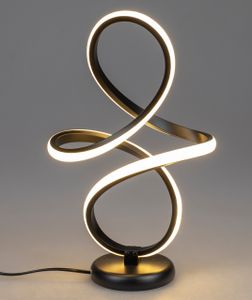 LED Tischlampe, Leuchte SCHLINGEN H. 37cm matt schwarz Metall Formano
