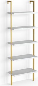 Vicco Leiterregal Ava, 60 x 183 cm, Weiß/Gold