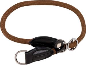 lionto Zugstopp-Halsband, Länge 50 cm, Durchmesser 1 cm, braun