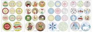 folia Rundsticker "Weihnachten" Blattformat: 90 x 140 mm 4 Blatt à 11 Sticker