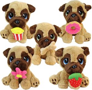 5er Set mit Plüsch Möpsen Hunde - ca. 23 cm