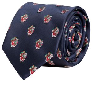 Schlips Krawatte Krawatten Binder 8cm Weihnachtskrawatte blau Fabio Farini