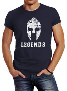 Herren T-Shirt Legends Sparta Spartaner Helm Neverless Slim Fit Neverless® navy 3XL