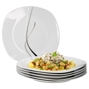 Van Well sada 6 jídelních talířů Silver Night single, jídelní talíř plochý, 250 mm, dekor linie