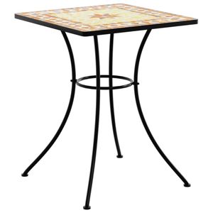 vidaXL Mosaik-Bistrotisch Terrakottarot 60x60x74 cm Keramik