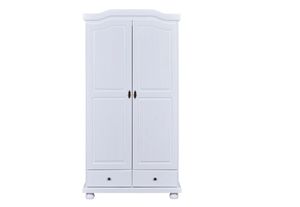 Reusal Kleiderschrank 2 Türen, 2 Schubladen, weiss.
