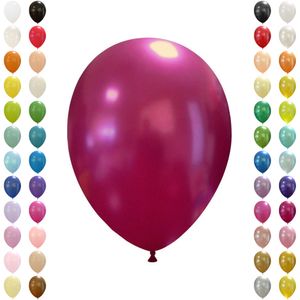 Luftballons ca. 27 cm Naturlatex Ballons, 100 Stück, Metallic Bordeaux