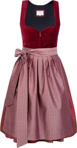 Edelnice Midi Dirndl Lilly Samt Rot 36