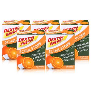 Dextro Energy Schulstoff Traubenzucker Orangen Geschmack 50g (5er Pack)