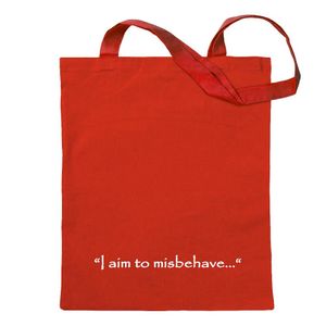 Kiwistar - Baumwolltasche - rot - I aim to misbehave - Tragetasche Stoffbeutel Umhängetasche langer Henkel