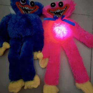 2 Stück Singender Huggy Wuggy Plüschtier mit LED Licht, 40cm Poppy Playtime Kuscheltiere mit 3 Spiels Liedern, Lustiges Wurst Monster Plüsch Spielzeug Geschenk für Jungen, Mädchen (Mit Knopfbatterie)