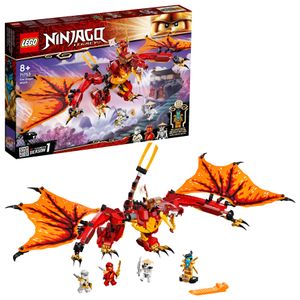 LEGO 71753 NINJAGO Kais Feuerdrache Drachen Spielzeug, Set mit 4 Ninja Mini-Figuren