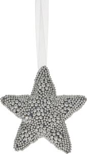 Hängende Perlen STAR, 15cm, silber