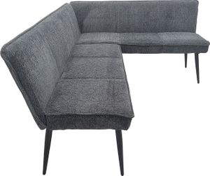 Eckbank 195 x 154 cm Anthrazit Mesilla kurzer Schenkel rechts