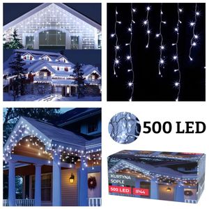 Rozprávkové svetlá 500 LED ľadový dážď Vianočné osvetlenie vnútorné vonkajšie studené biele - 20m