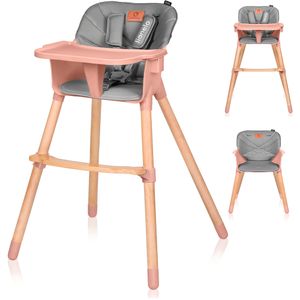 Lionelo Koen vysoká detská stolička, detská vysoká stolička, vysoká stolička, vysoká stolička do 40 kg, odnímateľný podnos, 5-bodové bezpečnostné popruhy, robustná konštrukcia