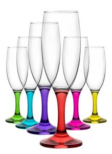 LAV - Coral Sektgläser / 6-teiliges farbiges Gläser Set im Retro Style 190 ml