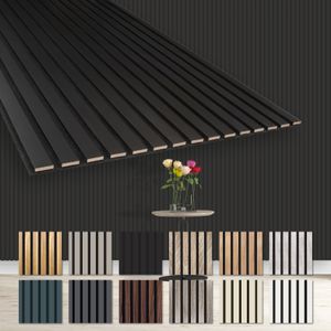HEXIM Akustikpaneele 278x60cm - flexible Lamellenwand Holz MDF Wandpaneele Lamellenverkleidung Wandverkleidung Innendekoration schalldämmend (1 Paneel / 1,67 m² Black Edition - AP12) HEXIM Akustikpaneele 278x60cm - flexible Lamellenwand Holz MDF Wandpaneele Lamellenverkleidung Wandverkleidung Innendekoration schalldämmend (1 Paneel / 1,67 m² Black Edition - AP12)
