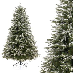Weihnachtsbaum RICHARD - Künstlicher Christbaum Tannenbaum mit Schnee - Aus hochwertigem polyethylen - Mit Metallständer, Größe:220 cm