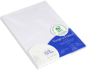 Pack 25 Karten einfach Vergé, C6 107x152mm, 210g Weiß