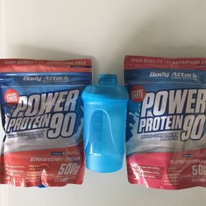Body Attack Power Protein 90, 5K Eiweißpulver mit Whey-Protein, L-Carnitin und BCAA für Muskelaufbau und Fitness,  Germany (Strawberry Cream, 500g)