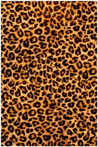 Wallario selbstklebendes Poster - Leopardenmuster  in orange schwarz, Größe: 100 x 150 cm