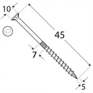 200x Holzschrauben Spanplattenschrauben 5x45mm Schrauben Torx T25 gelb verzink