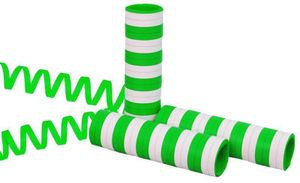 Luftschlangen grün-weiß, 5 Stück