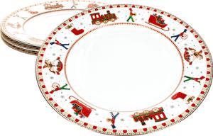 4x talíř Polární vlak Ø27cm porcelán 4 osoby velký talíř Vánoce